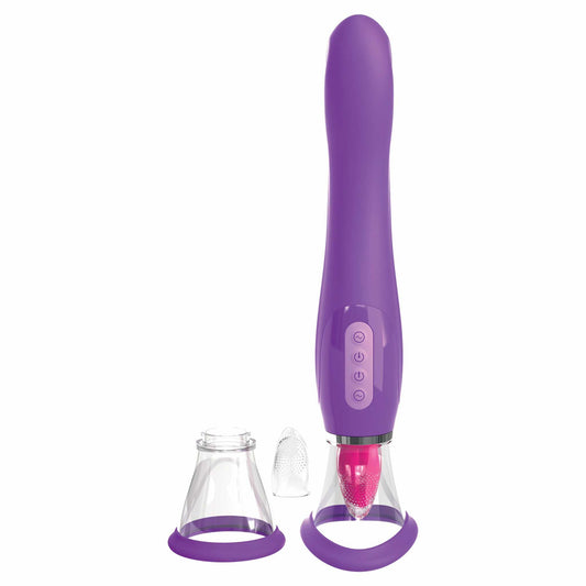 whole view of the fantasy for her ultimate pleasure dual oral vibrator pd4943-12 purple
