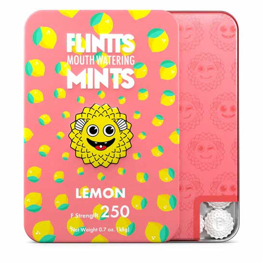 whole view of the flintts mints lemon f strength 250 0.7oz flinnts