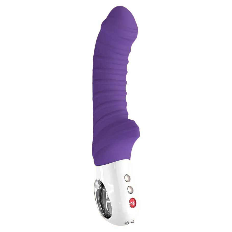 whole view of the fun factory tiger g-spot vibrator violet