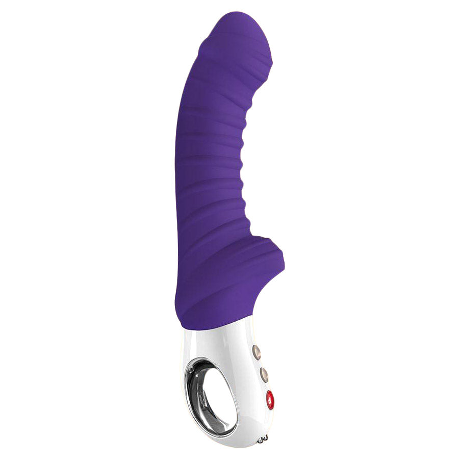 side view of the fun factory tiger g-spot vibrator violet