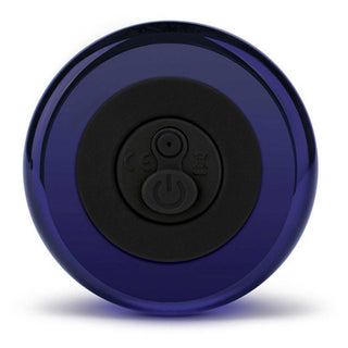 Glas Rechargeable Remote Controlled Vibrating Glass Dotted G-Spot/P-Spot Plug 4in - Blue
