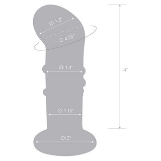 Glas Rechargeable Remote Controlled Vibrating Glass Dotted G-Spot/P-Spot Plug 4in - Blue