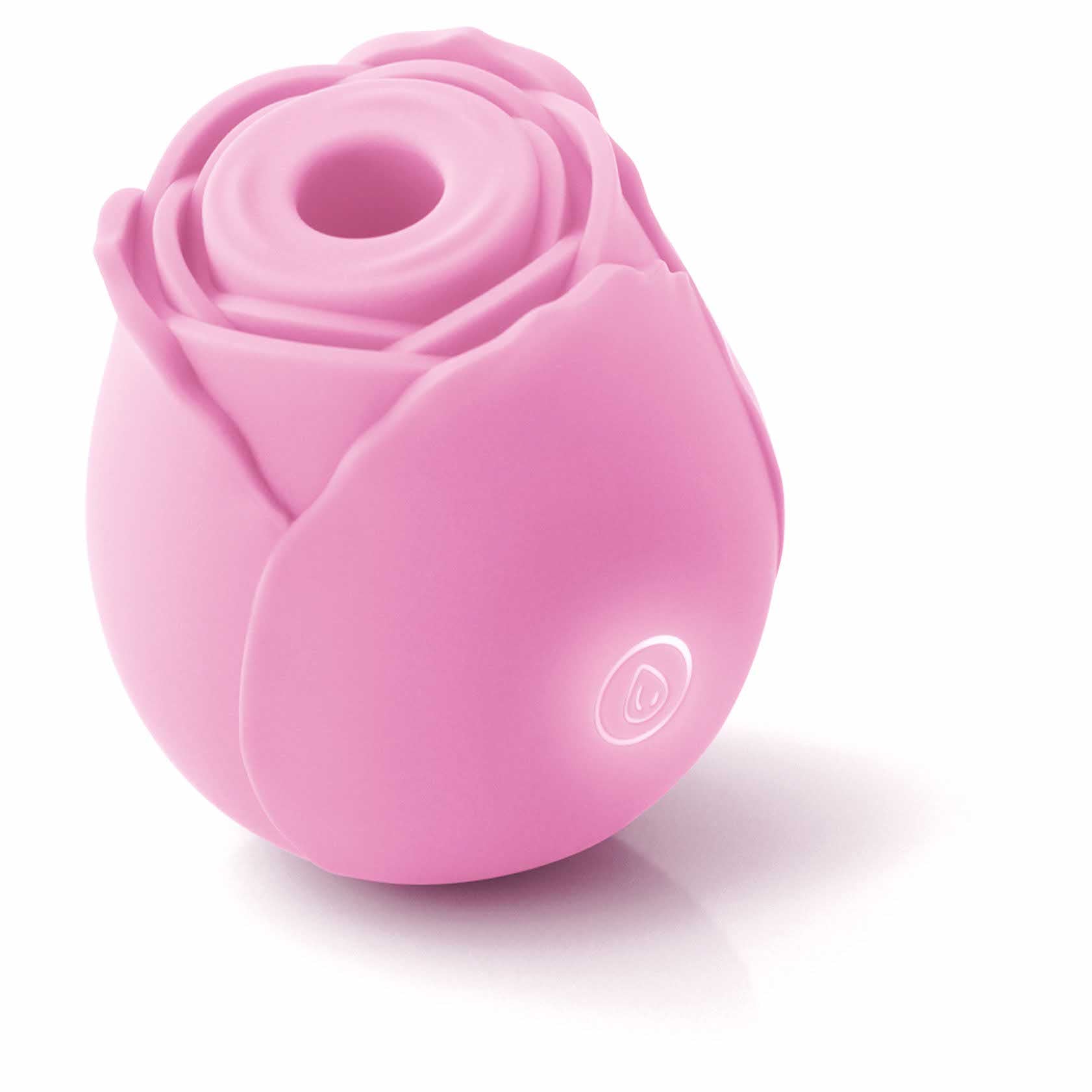 whole view of the ns novelties inya the rose vibrating air pulsator pink