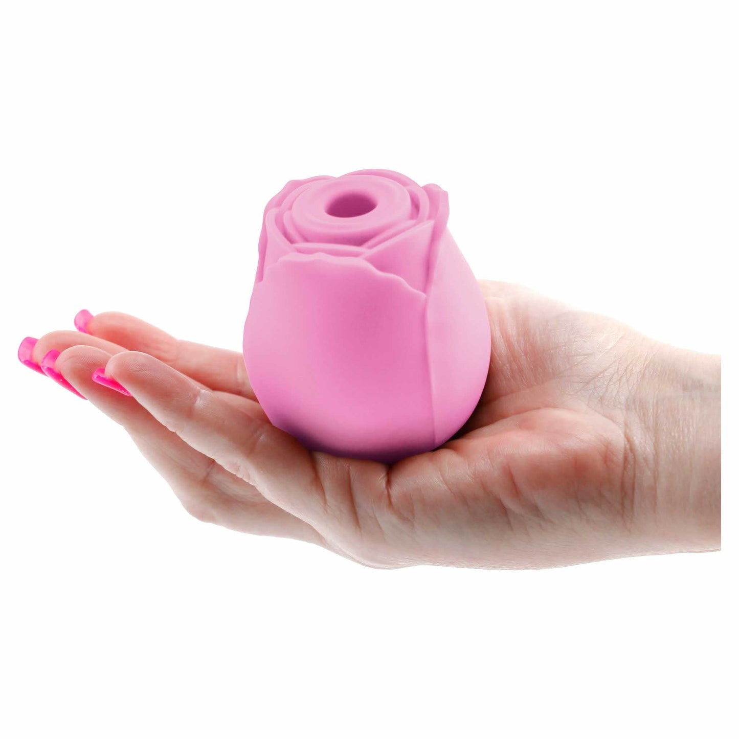 person holding the ns novelties inya the rose vibrating air pulsator pink