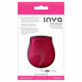 packaging of the ns novelties inya the rose vibrating air pulsator