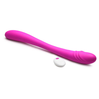Inmi 7X Double Down Rechargeable Silicone Double Dildo with Remote Control - Purple