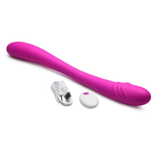 Inmi 7X Double Down Rechargeable Silicone Double Dildo with Remote Control - Purple