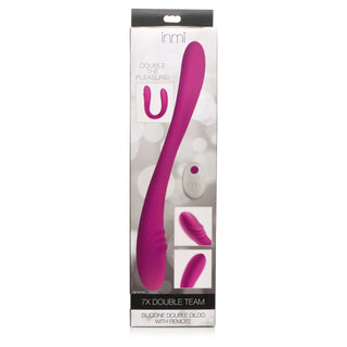 Inmi 7X Double Down Rechargeable Silicone Double Dildo with Remote Control - Purple