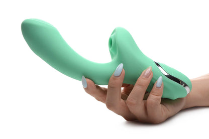 Inmi Shegasm Minty Rechargeable Silicone Suction Rabbit Vibrator - Teal