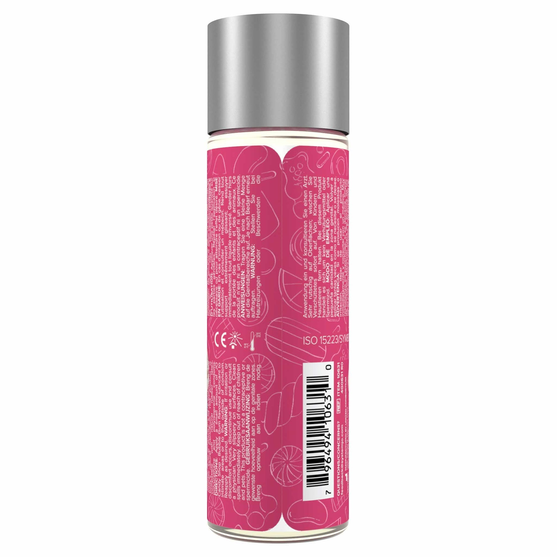 back view of the jo h2o candy shop water-based flavored personal lubricant 2 fl. oz. 4g0631 cotton