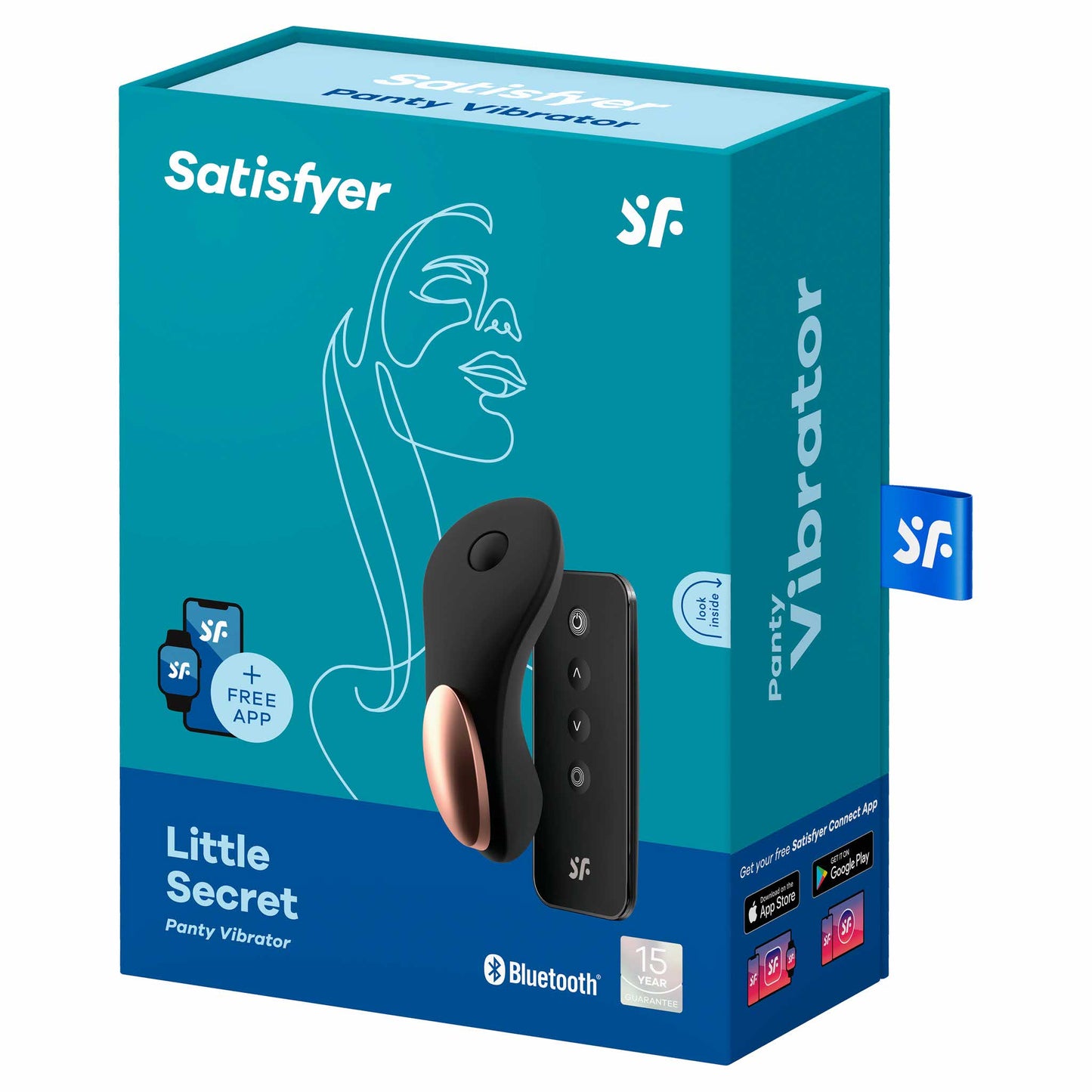 packaging of the satisfyer little secret remote control panty vibrator sw10116 black