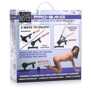 LoveBotz Pro-Bang Plug In Sex Machine with Remote Control - Black