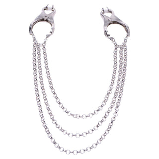 Master Series Affix Triple Chain Nipple Clamps - Silver