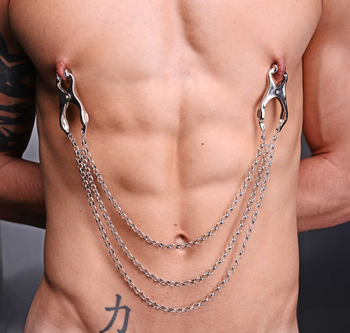 Master Series Affix Triple Chain Nipple Clamps - Silver