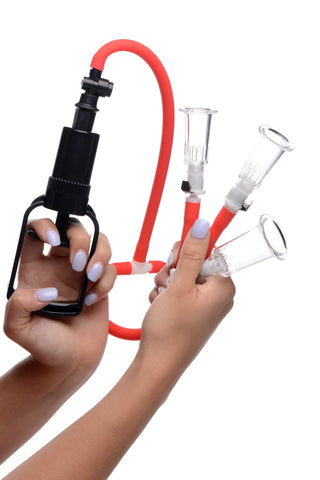 Master Series Clit and Nipple Pump - Red