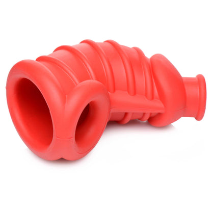 Master Series Crimson Chamber Silicone Chastity Cage - Red