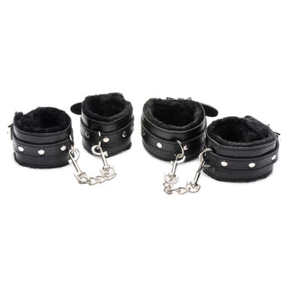 Master Series Hook Up Plush Bondage Set (10 Piece) - Black
