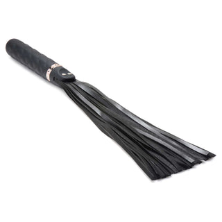 Master Series Vibra-Lasher 9X Vibrating Silicone Dildo Flogger - Black