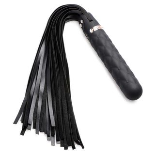 Master Series Vibra-Lasher 9X Vibrating Silicone Dildo Flogger - Black