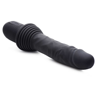 Master Series Vibrating and Thrusting Rechargeable Silicone Dildo - Black