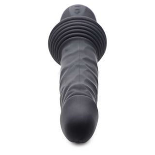 Master Series Vibrating and Thrusting Rechargeable Silicone Dildo - Black
