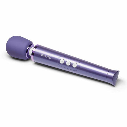 whole view of the le wand petite rechargeable massager lw-007pu violet