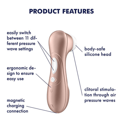 Satisfyer Pro 2 Rechargeable Silicone Clitoral Stimulator Waterproof 6.5in - Bronze