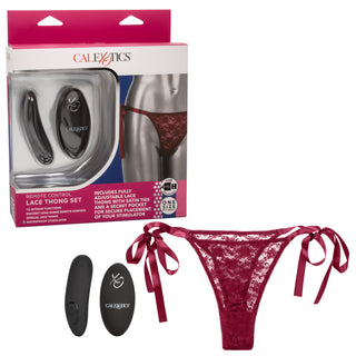 Remote Control Lace Thong Set