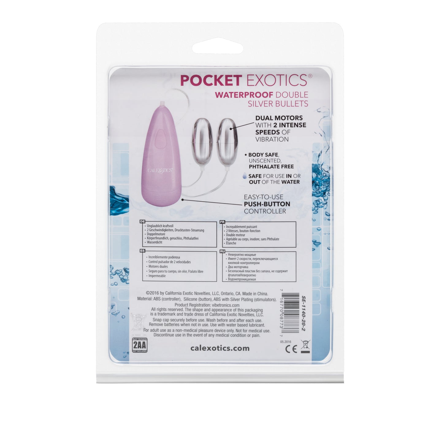 Pocket Exotics® Waterproof Double Silver Bullets