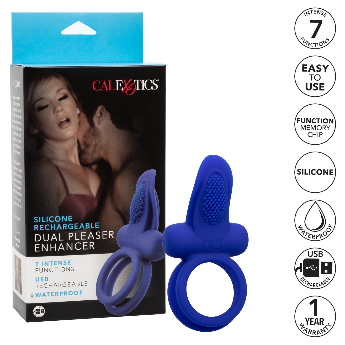 Silicone Rechargeable Dual Pleaser Enhancer
