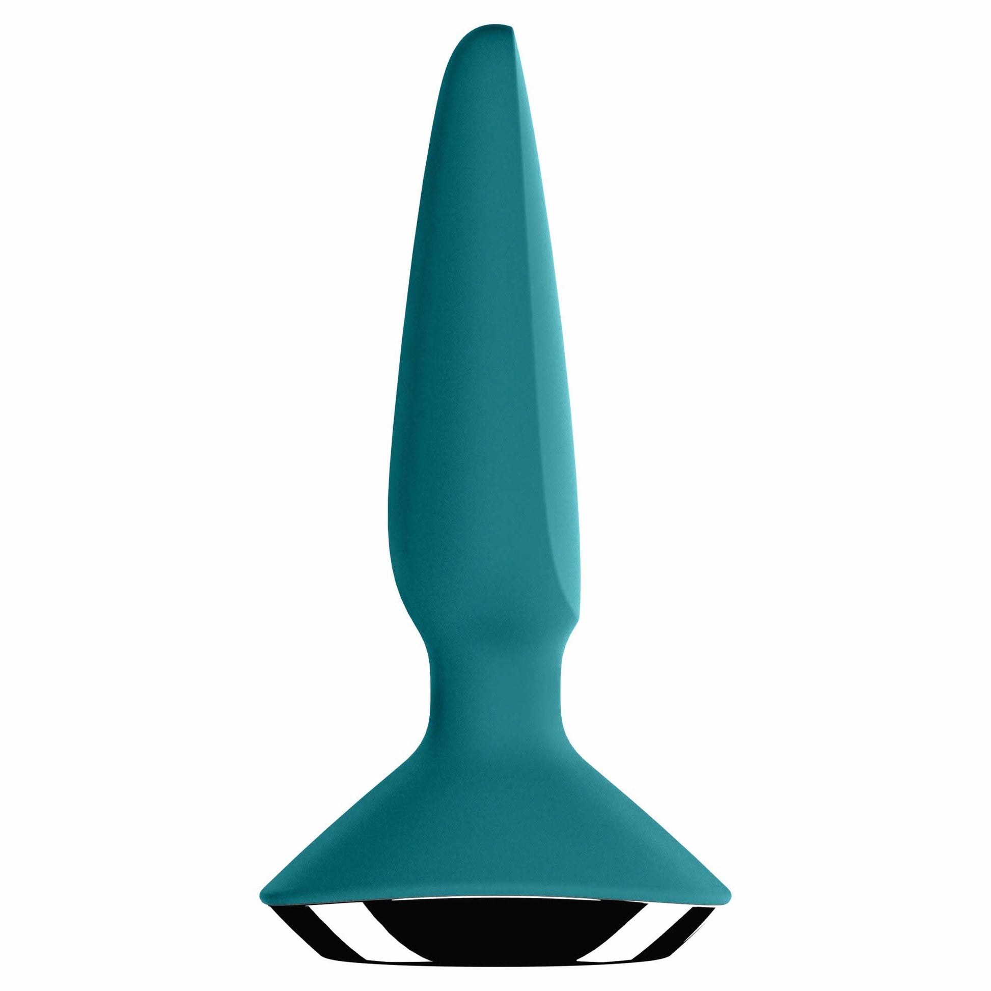 side view of the satisfyer plug-ilicious app-controlled vibrating anal plug eis123 petrol