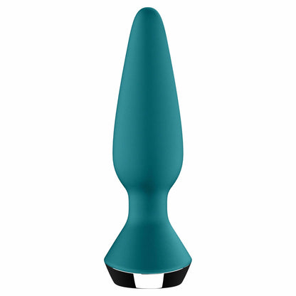 front view of the satisfyer plug-ilicious app-controlled vibrating anal plug eis123 petrol