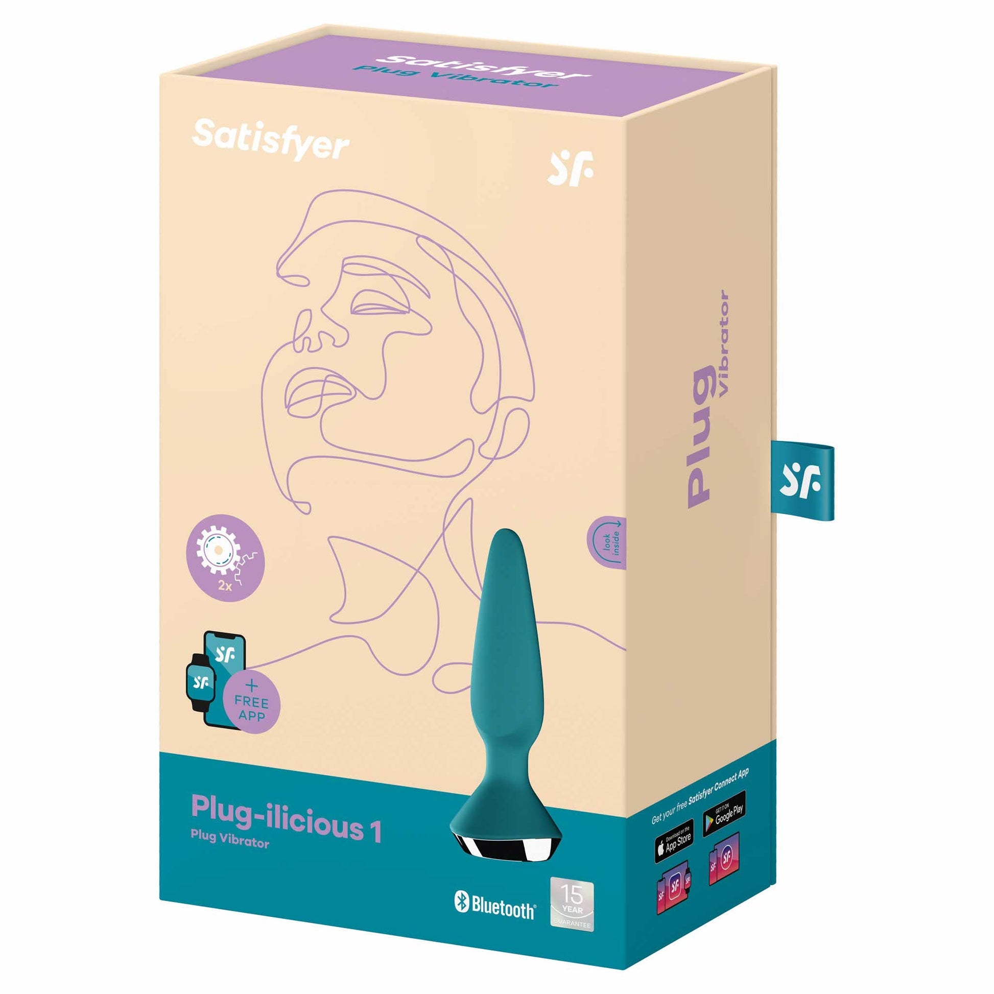 packaging of the satisfyer plug-ilicious app-controlled vibrating anal plug eis123 petrol