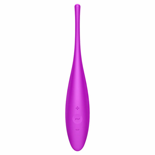 front view of the satisfyer twirling joy app-controlled vibrator eis153 purple