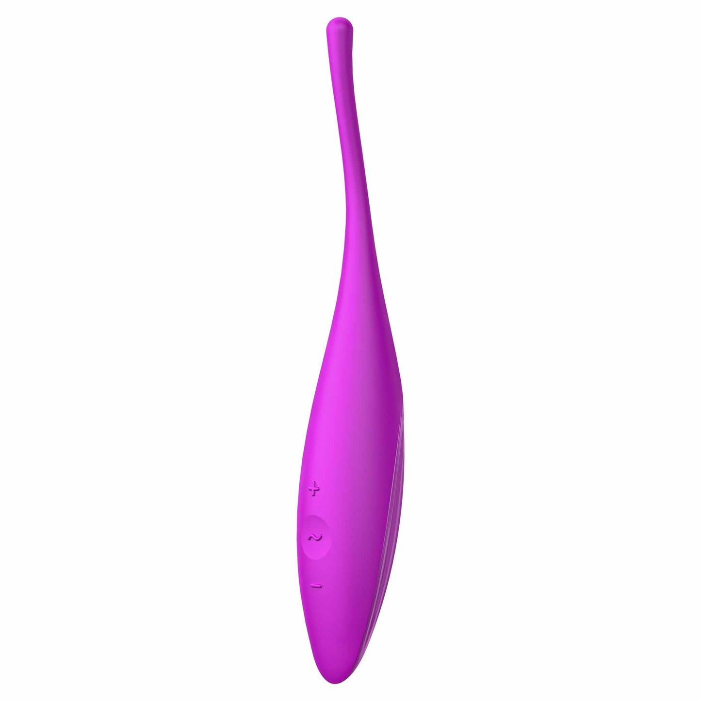 angled view of the satisfyer twirling joy app-controlled vibrator eis153 purple