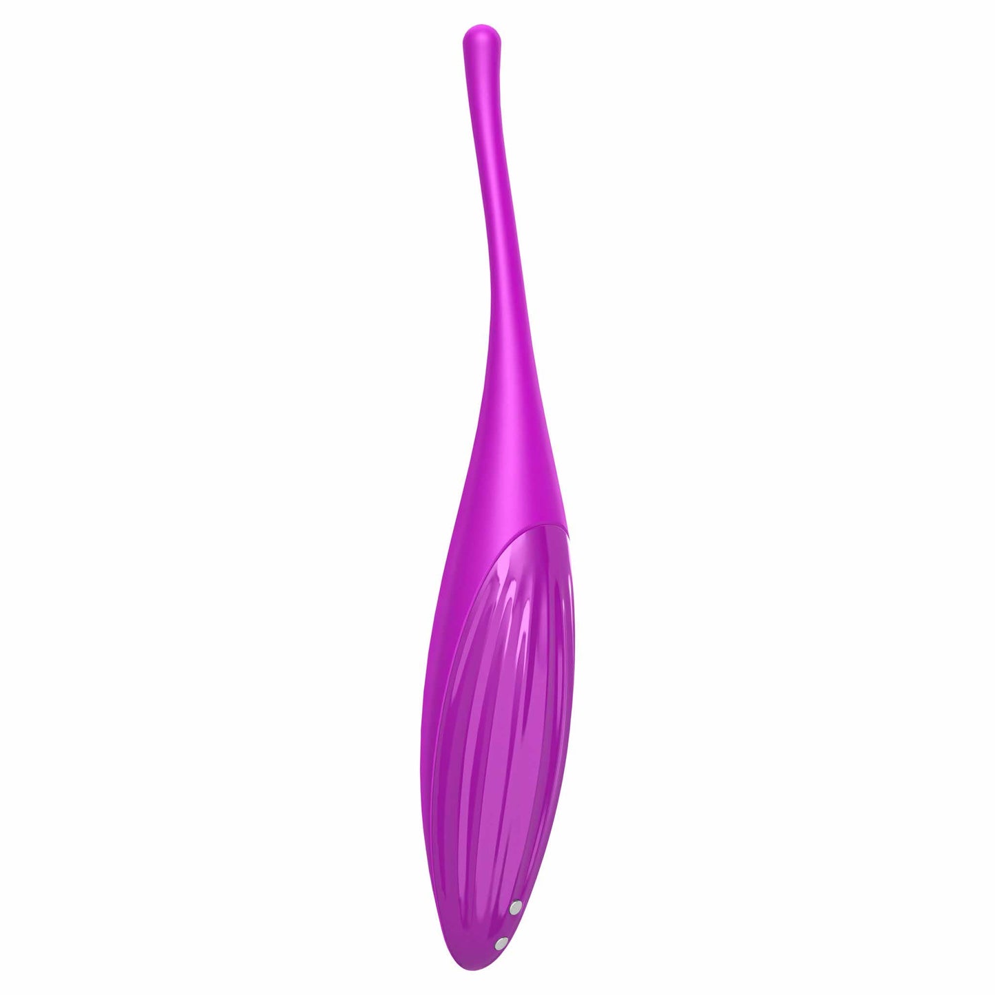 three-quarter view of the satisfyer twirling joy app-controlled vibrator eis153 purple