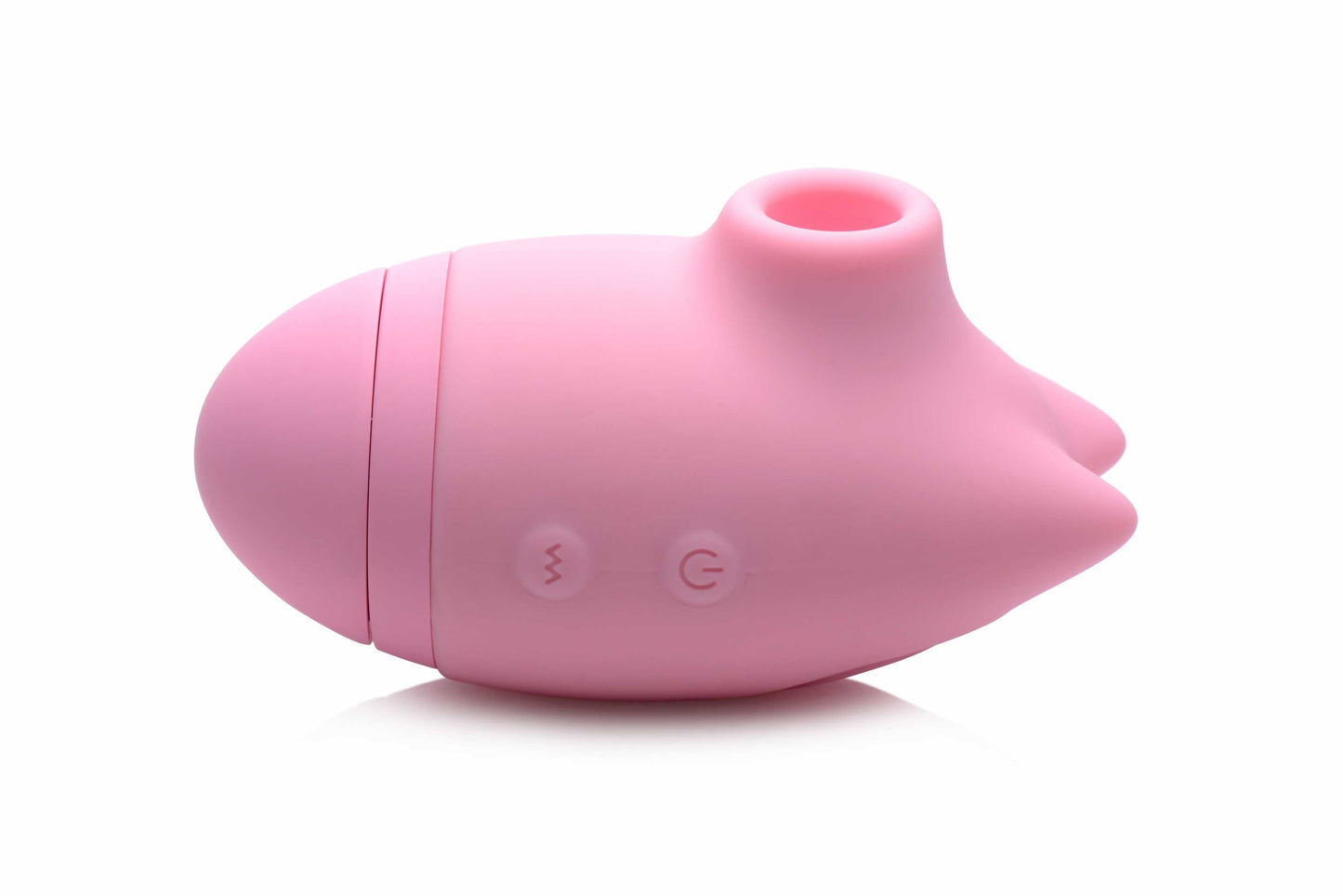 side view of the inmi shegasm kitty licker 5x silicone rechargeable clit stimulator pink xr-ag628