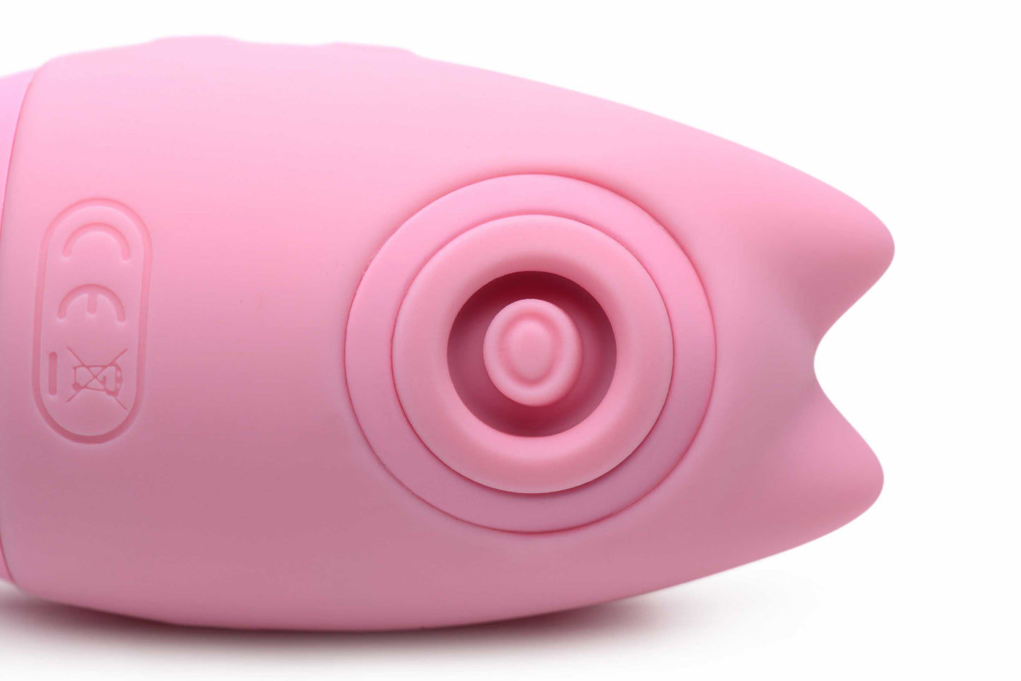 front view of the inmi shegasm kitty licker 5x silicone rechargeable clit stimulator pink xr-ag628