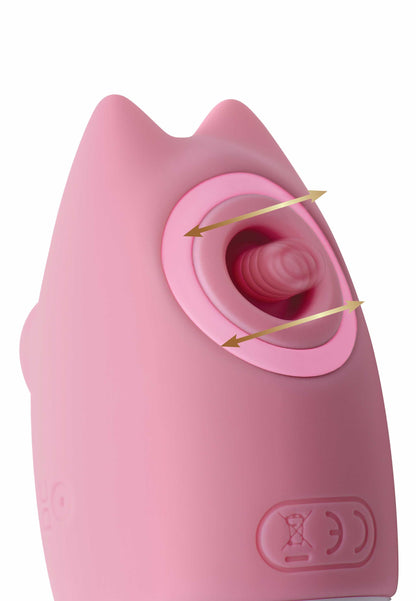 explains the movement of the inmi shegasm kitty licker 5x silicone rechargeable clit stimulator pink xr-ag628