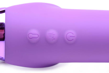 Strap U Ergo-Fit G-Pulse Silicone Rechargeable 10X Dual Dildo Strapless Strap-On with Remote Control - Purple