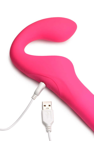 Strap U Mighty-Thrust Thrusting and Vibrating Strapless Strap-On with Remote Control - Pink