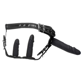 Strict Double Penetration Strap-On Harness with Silicone Dildos (3 pack) - Black