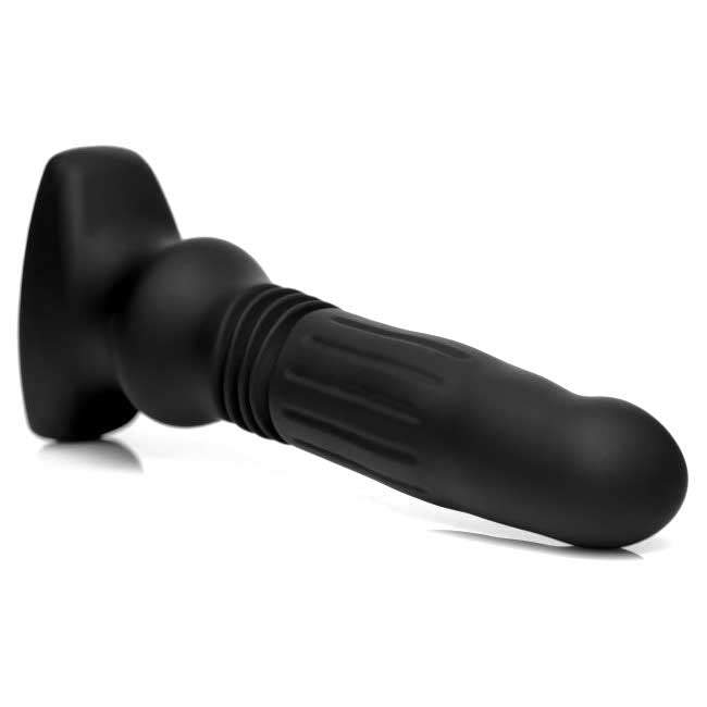 whole view of the thunder plugs silicone swelling and thrusting plug with remote control af949 black