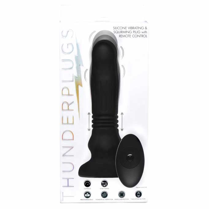 packaging of the thunder plugs silicone swelling and thrusting plug with remote control af949 black