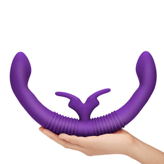 side view of the together couples' double-ended responsive vibrator with remote control couples purple