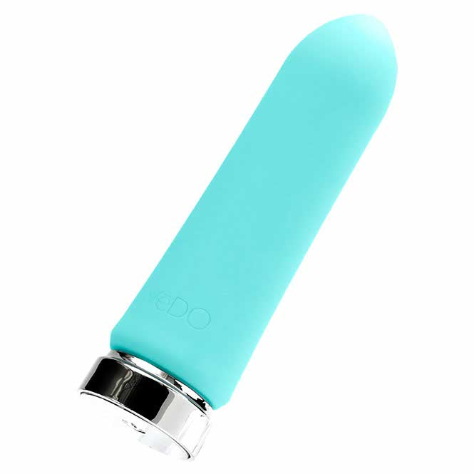 whole view of the vedo bam rechargeable 3.8" bullet savvi-f0303 tease me turquoise