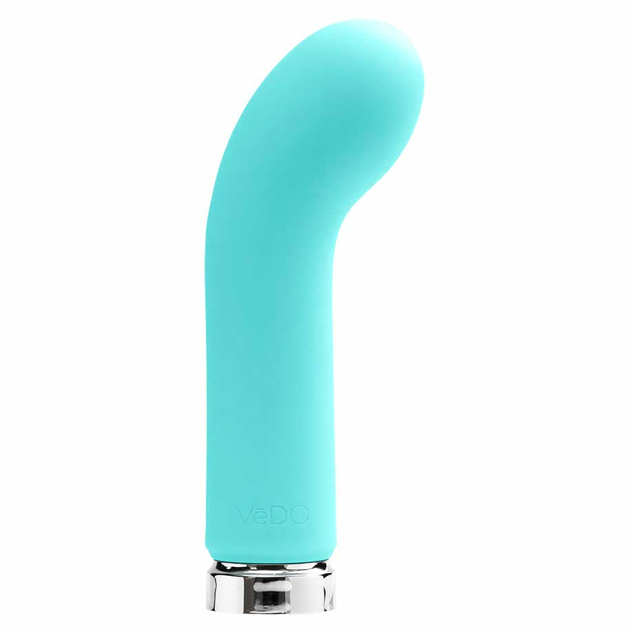 side view of the vedo gee plus rechargeable 4.75" bullet savvi-m0601 tease me turquoise