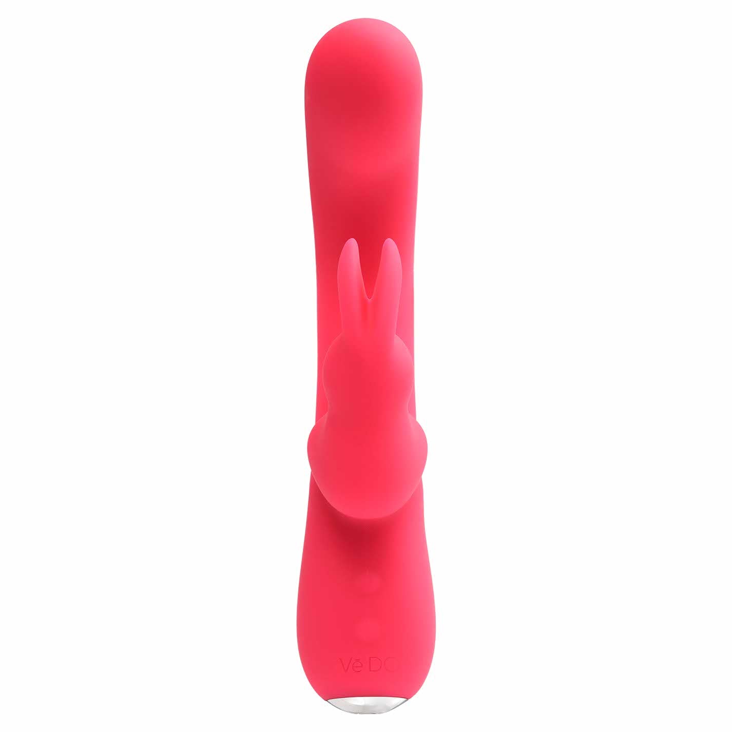 front view of the vedo kinky bunny plus rechargeable dual vibrator savbu-0405 pink