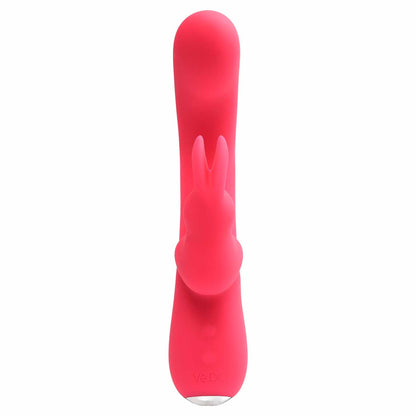 front view of the vedo kinky bunny plus rechargeable dual vibrator savbu-0405 pink