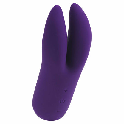 whole view of the vedo kitti rechargeable 4.5" dual vibe savvi-f0913 deep purple